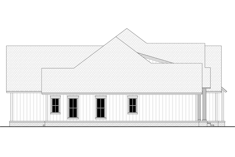 Designer's Left View Schematic Rendering image of Morning Trace House Plan