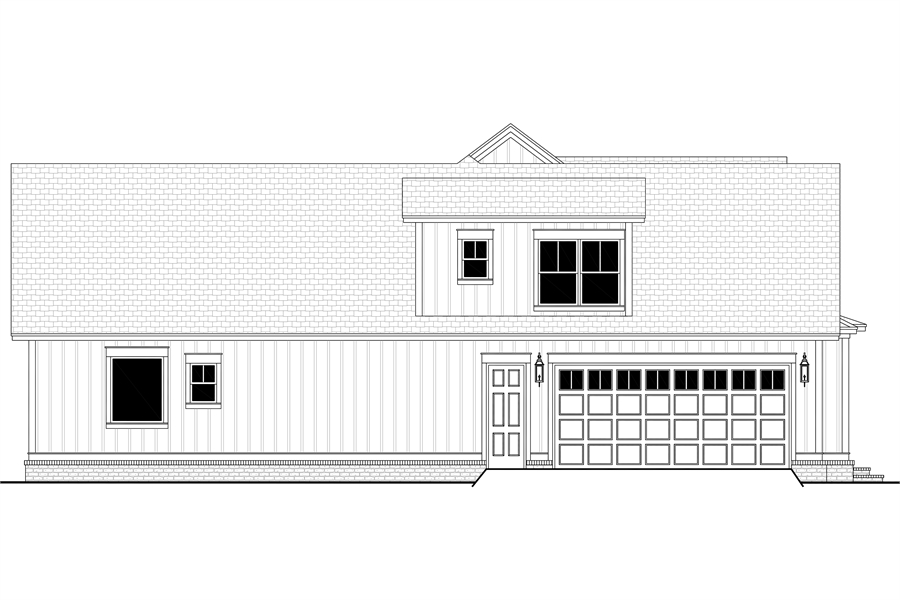 Left Side View Schematic Rendering image of Walden House Plan