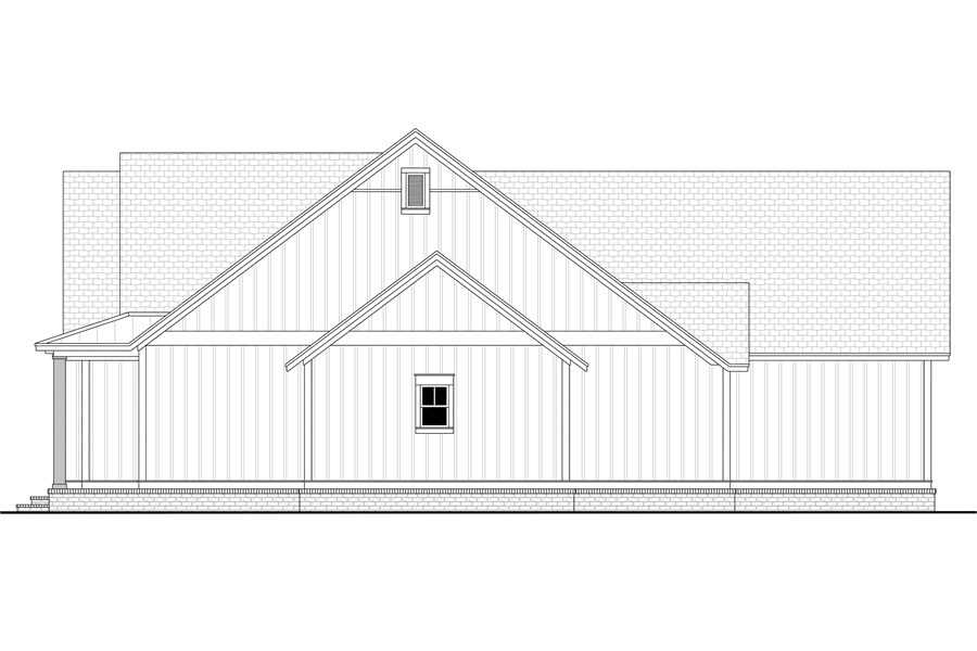 Right Side View Schematic Rendering image of Walden House Plan