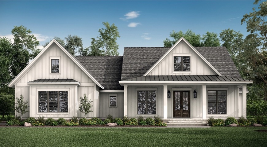 Daylight View Featuring Therma-Tru® Entry Door image of Walden House Plan