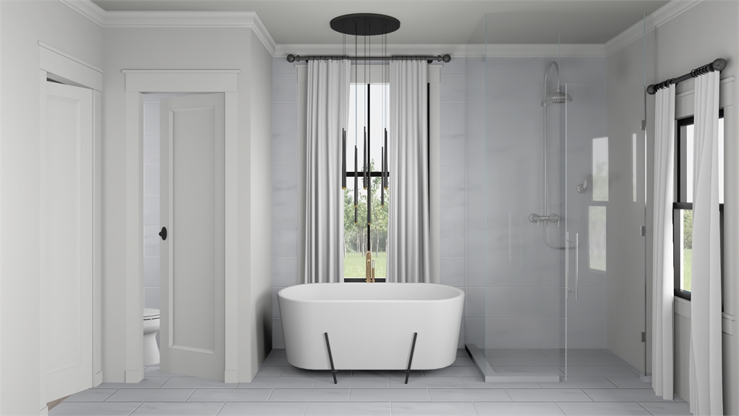 Roomy Ensuite Primary Bedroom Bath with Luxe Soaking Tub