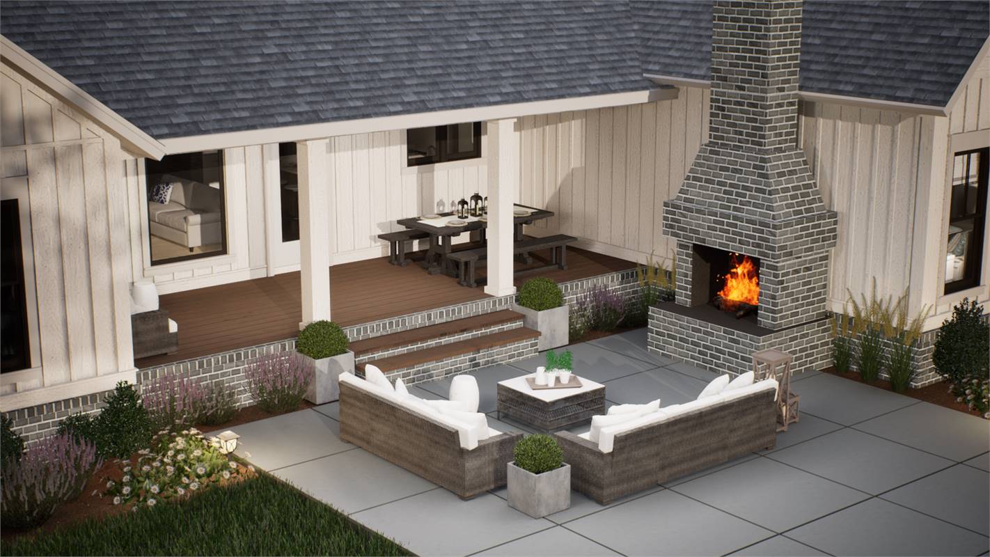 Great Outdoor Living Space Featuring Kebony® Decking image of Walden House Plan