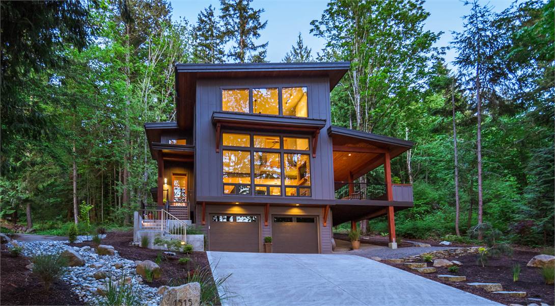 Contemporary Drive Under with Incredible Master Suite