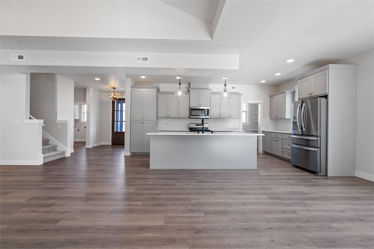 Open Kitchen Featuring Large Prep Island