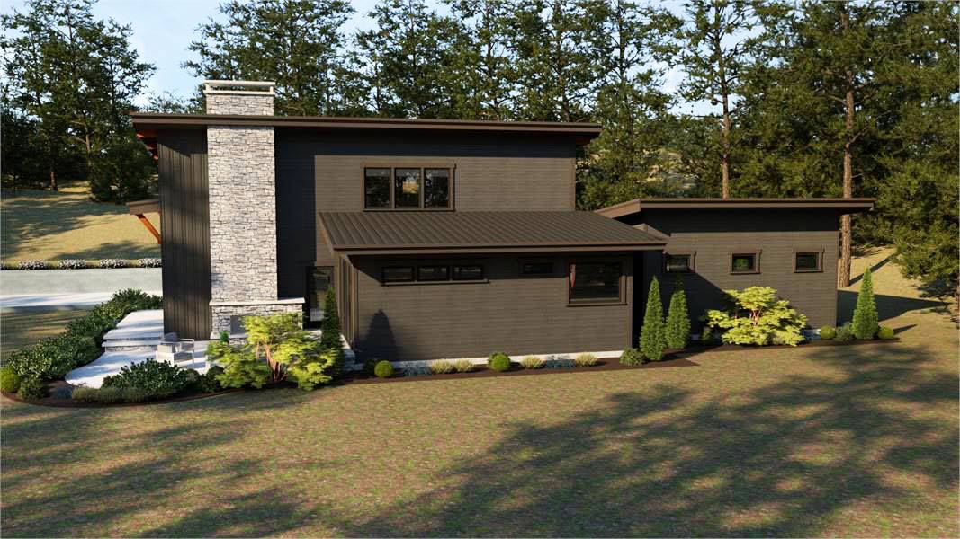 Right Elevation image of Contemporary 201 House Plan