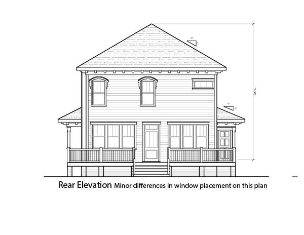 Rear Elevation image of Camden II House Plan