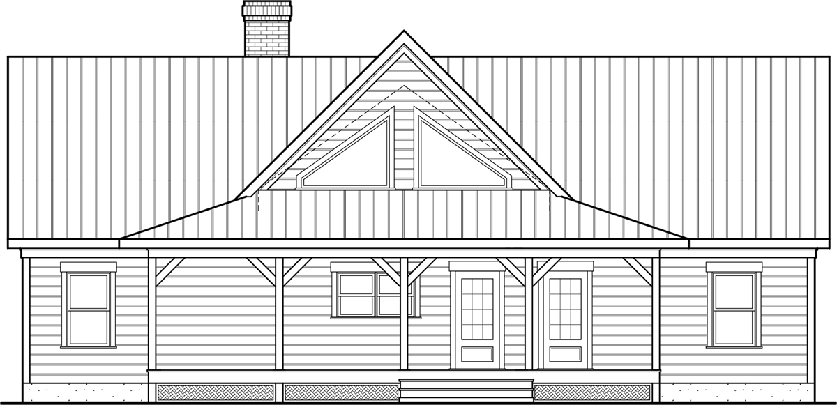 Front View image of Shadey Oak House Plan