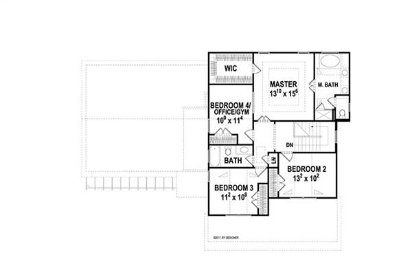 Second Floor image of Hawthorne IIA House Plan