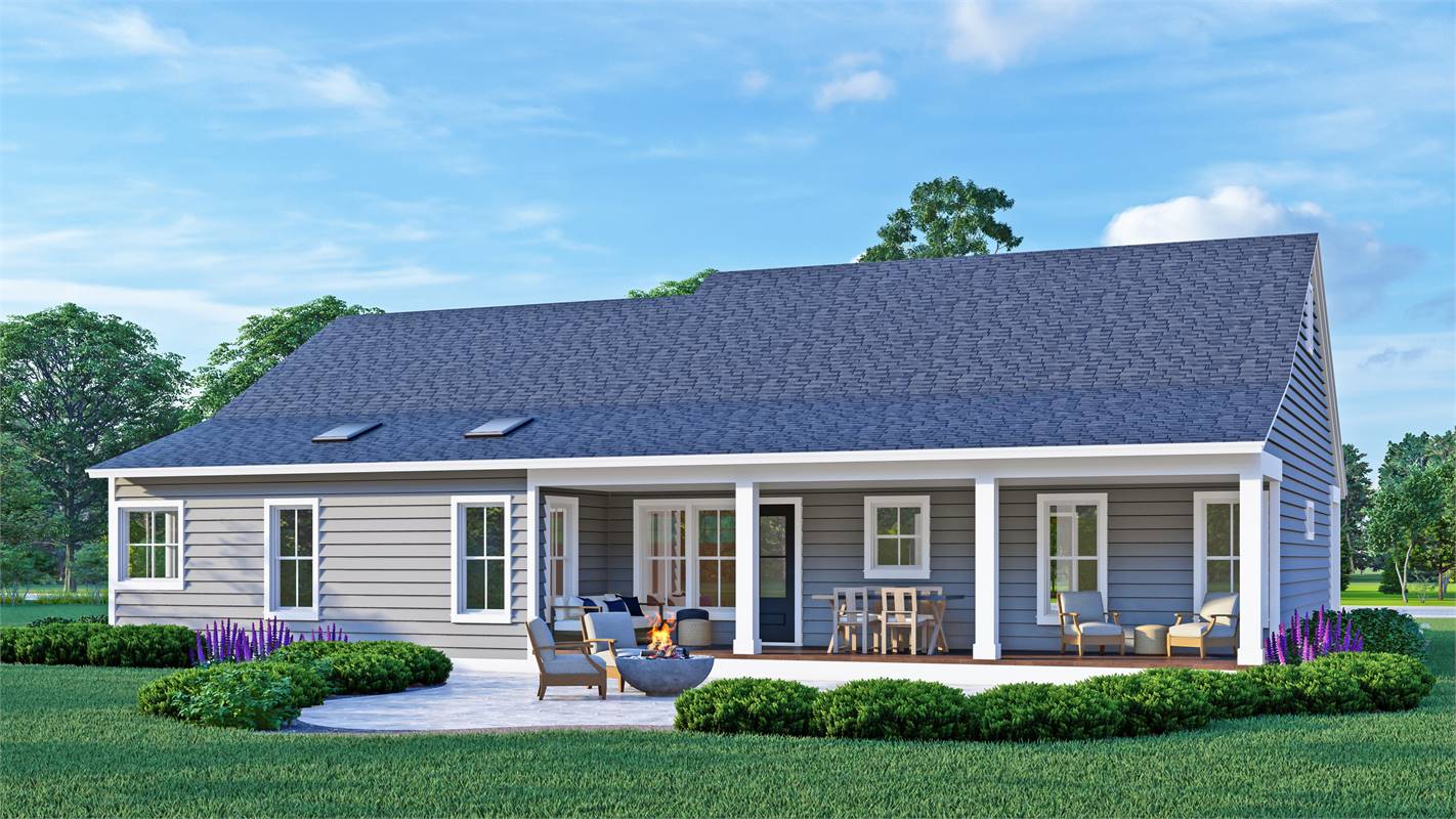 Large Rear Covered Porch with Kebony Decking image of Stonebrook House Plan