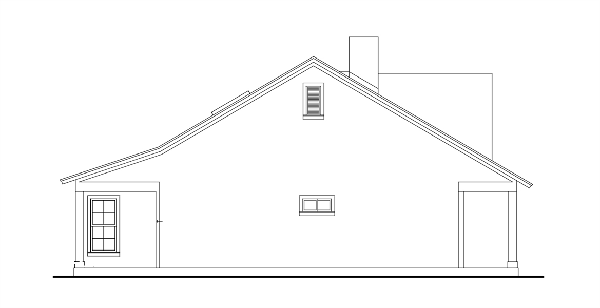 Architect's Schematic Left View Rendering image of Cloverwood House Plan