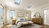 Beautiful Master Bedroom with Large Windows and Skylights