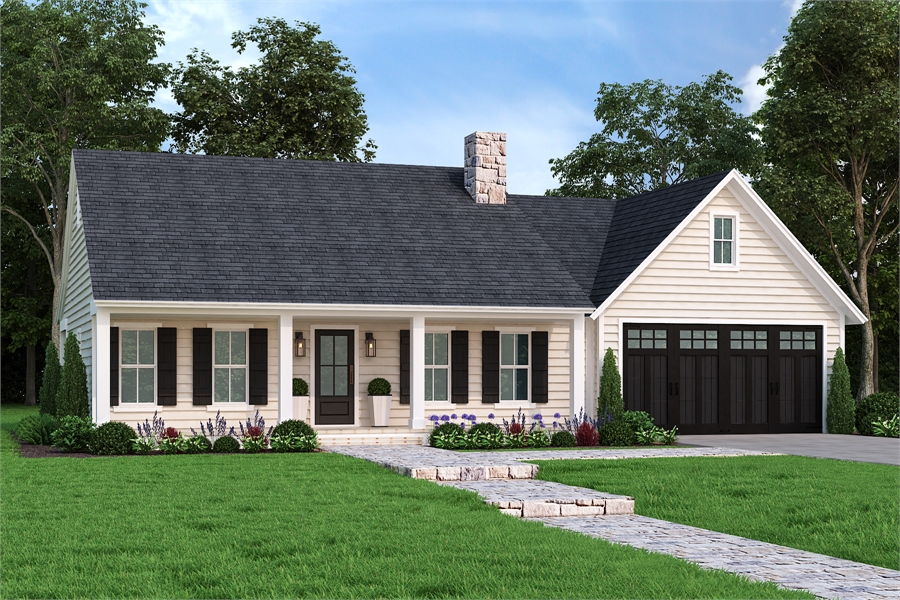 A Large Covered Front Porch to Welcome Guests image of Cloverwood House Plan