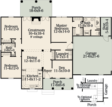 Cottage House Plan with 3 Bedrooms and 2.5 Baths - Plan 5139