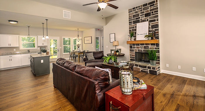 Open and Bright Great Room Featuring Fireplace Wall image of SUTHERLIN House Plan
