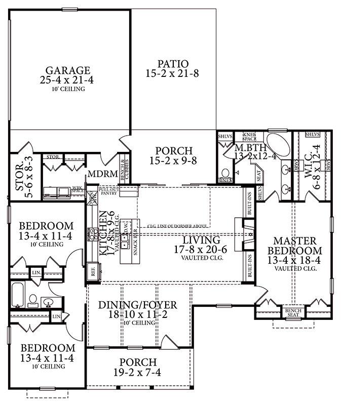 Floor Plan image of Blueberry Ridge House Plan