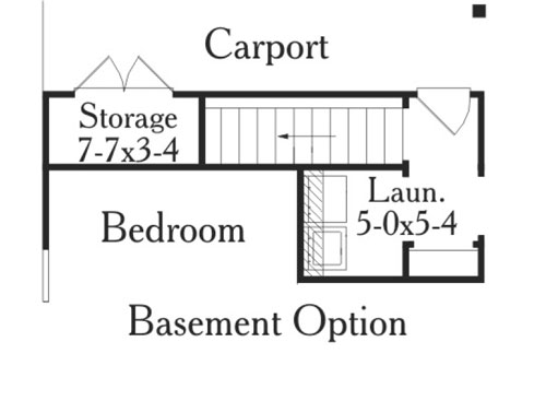 Basement Stair Location image of The Laurens House Plan