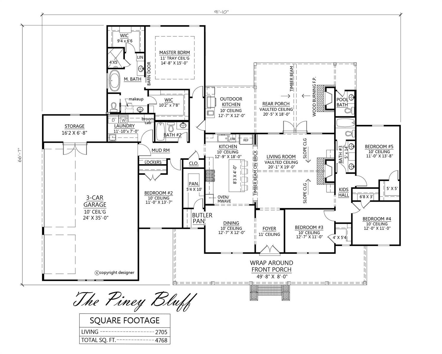 Country House Plan With 5 Bedrooms And 3 5 Baths Plan 1430