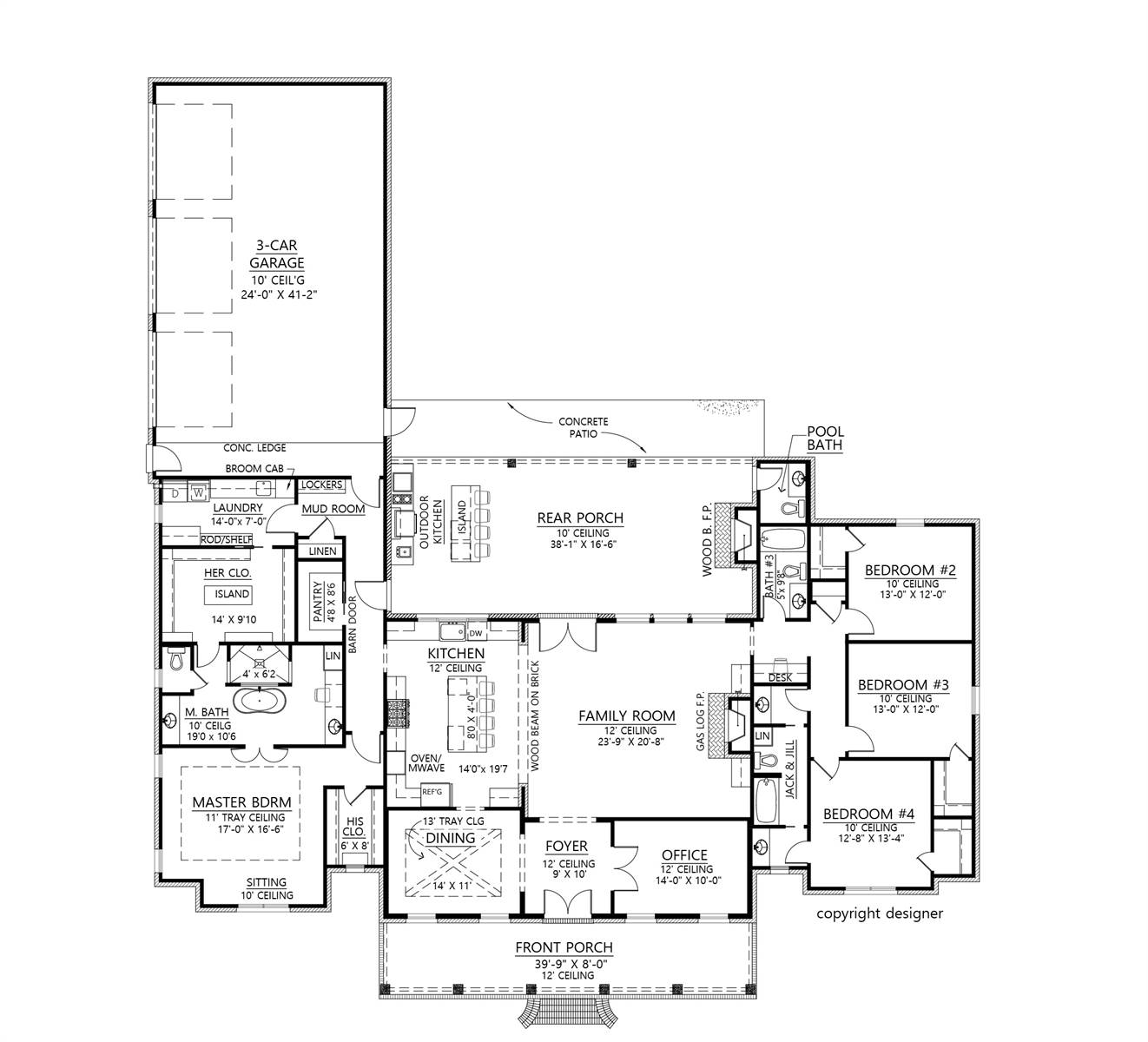 Main Floor - Bonus Upgrade w. Stairway image of Plan 6838