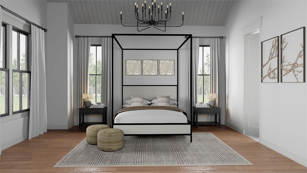 Master Bedroom with High Ceiling & Large Ensuite Bath image of Black Creek House Plan