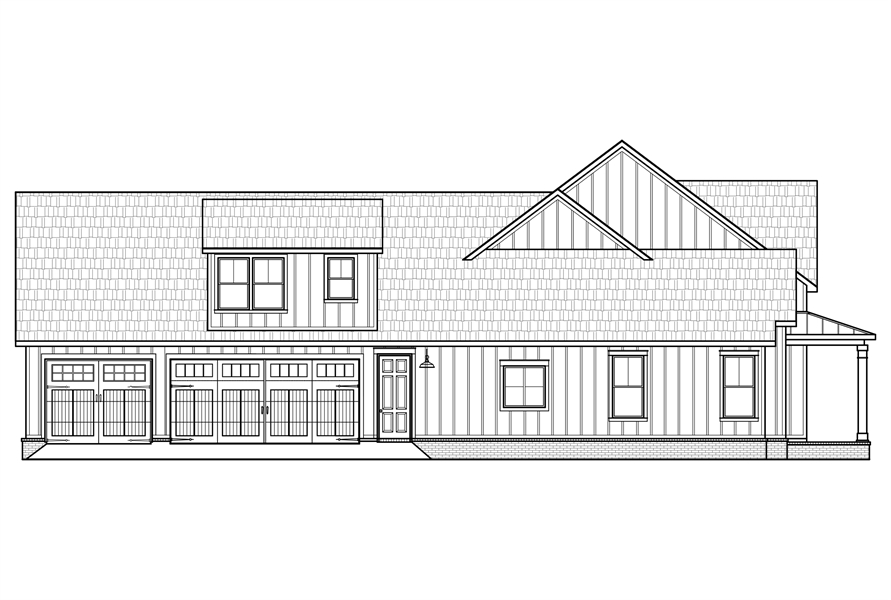 Designer's Left Side View Schematic Rendering image of Black Creek House Plan