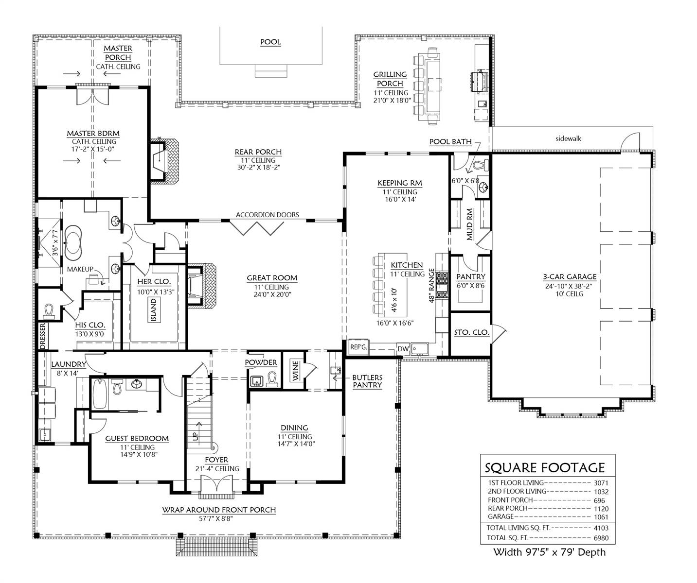 1st Floor image of Summerville House Plan