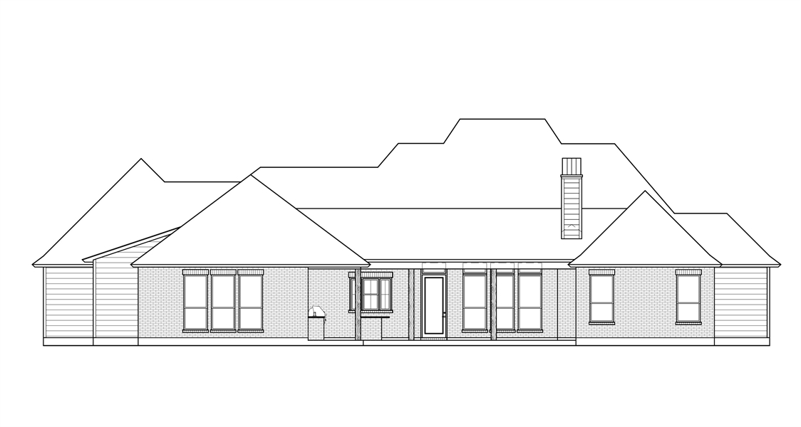 Rear Elevation image of The Sandy Ridge House Plan