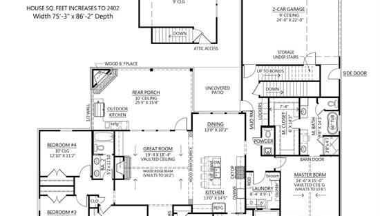 Optional Bonus Room Floor Plan