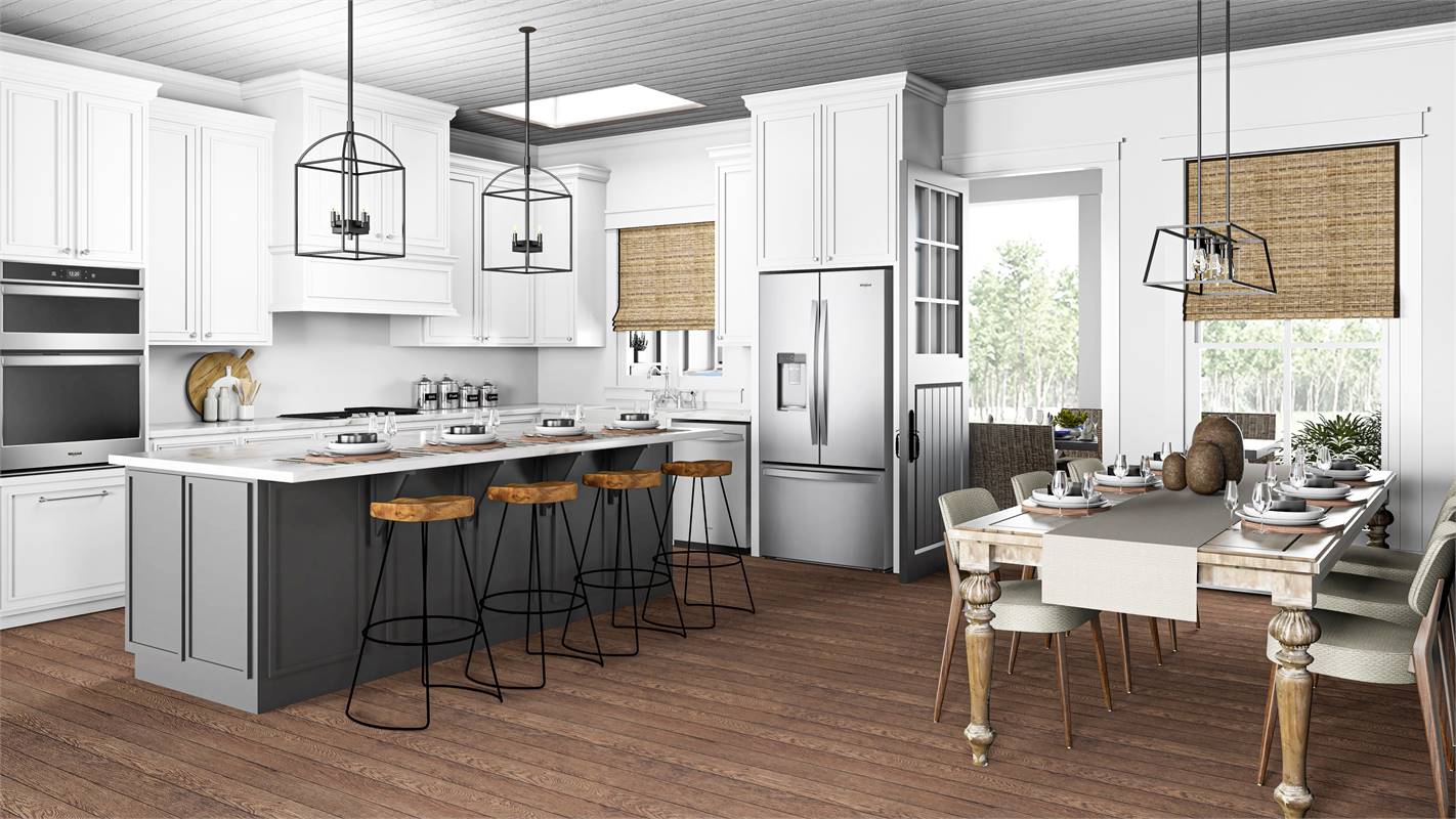 Kitchen with 8 ft Eating Island & JennAir® Appliances