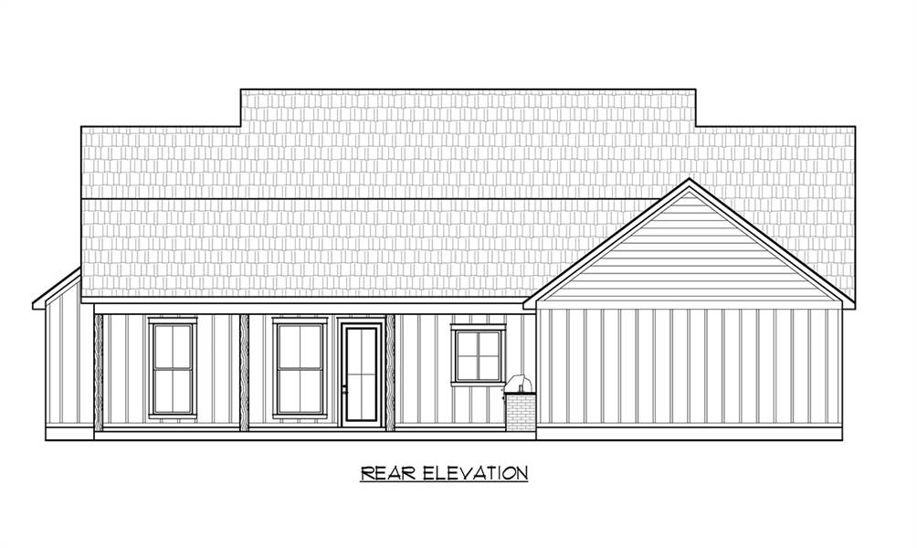 Rear Elevation with Porch and Outdoor Grill