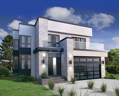 modern three-bedroom house plan - Plan 9802