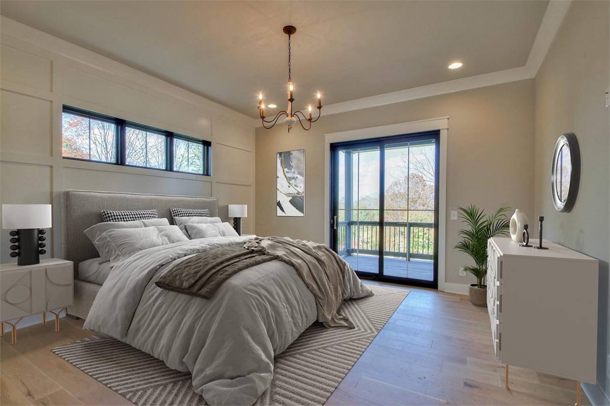 Client Photo of Bedroom Featuring Triple Pella Windows