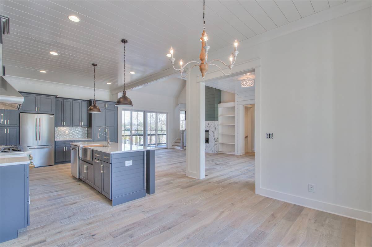 Dining Area & Kitchen Feature Beautiful Shiplap Ceilings