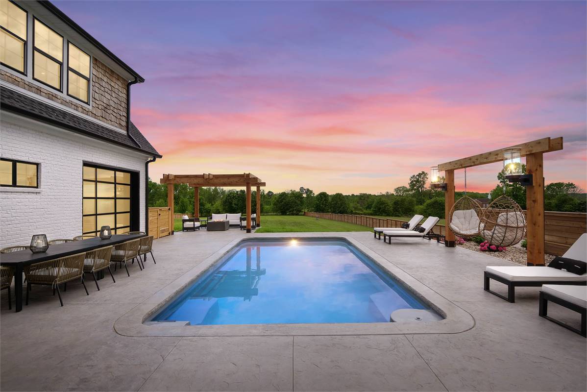 Evening view - Outdoor Living Pool and Entertainment Area