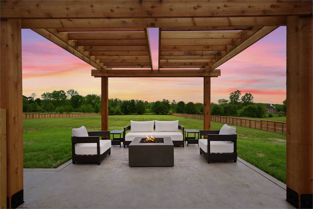 Charming Evening Pergola Sitting Area - Rear of Home
