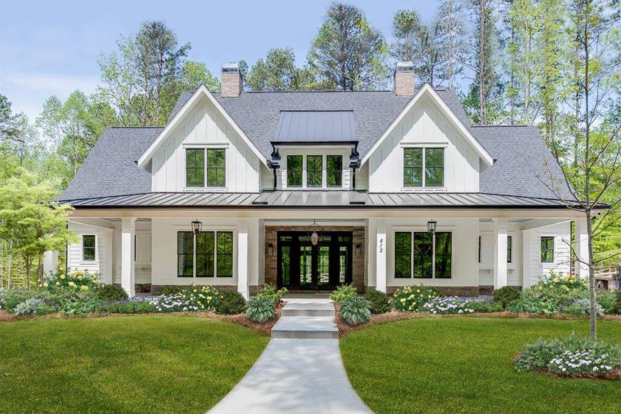 A Beautiful Modern Farmhouse with Perfect Symmetry image of Millerville House Plan