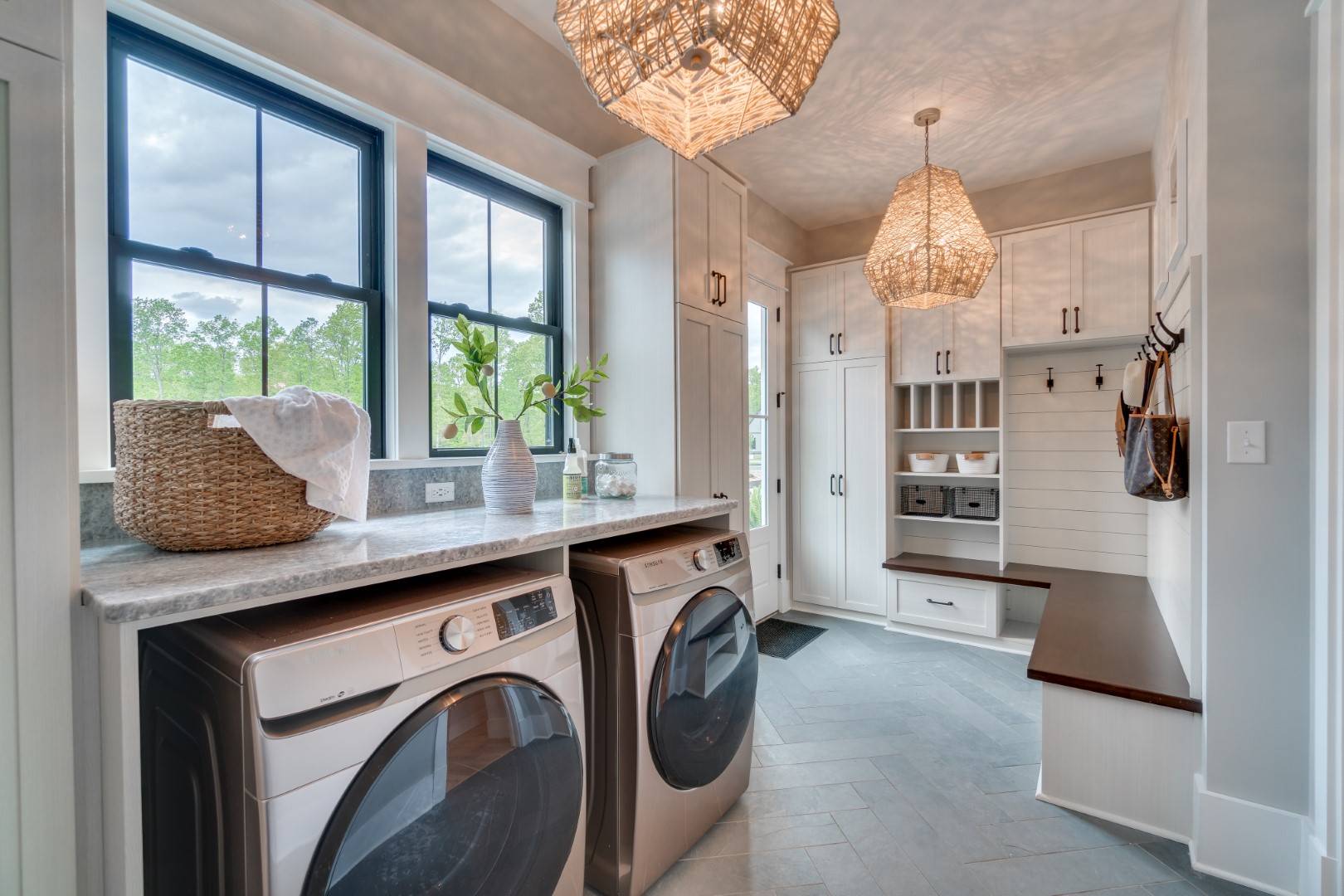 Spectacular Laundry/Mud room combo with Large Windows