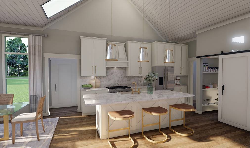 Kitchen with Large Pantry and Customized VELUX Skylight