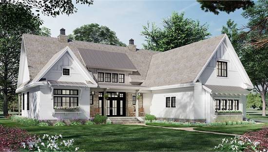 3 Bedroom Charming Farm House Style House Plan 8775 - Plan 8775