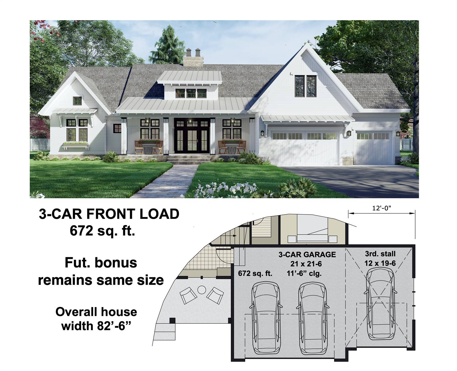 3-Car Front Entry Option