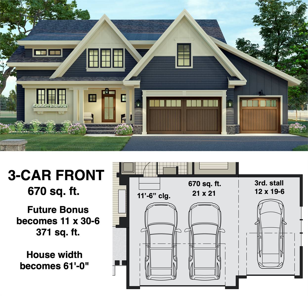 3-Car Front Entry