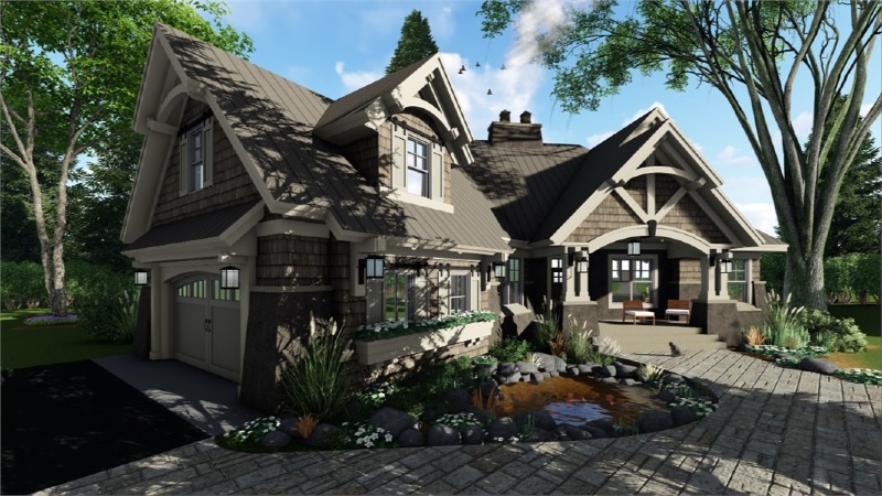 Right Side Rendering image of Litchfield House Plan