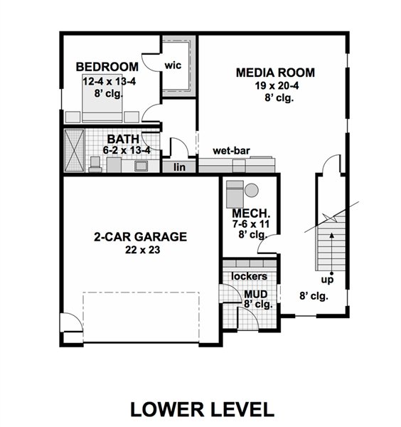 Lower Level Floor Plan image of Plan 1974
