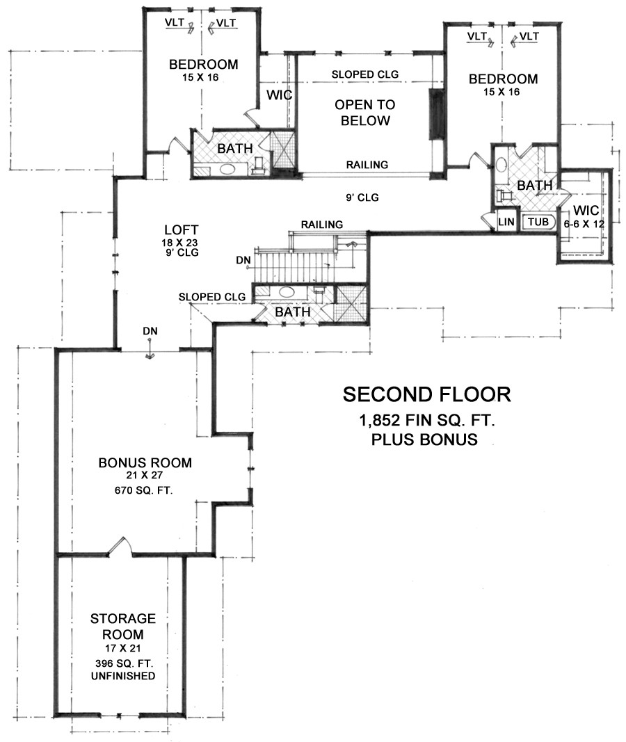 three-bedroom craftsman house plan - Plan 9674