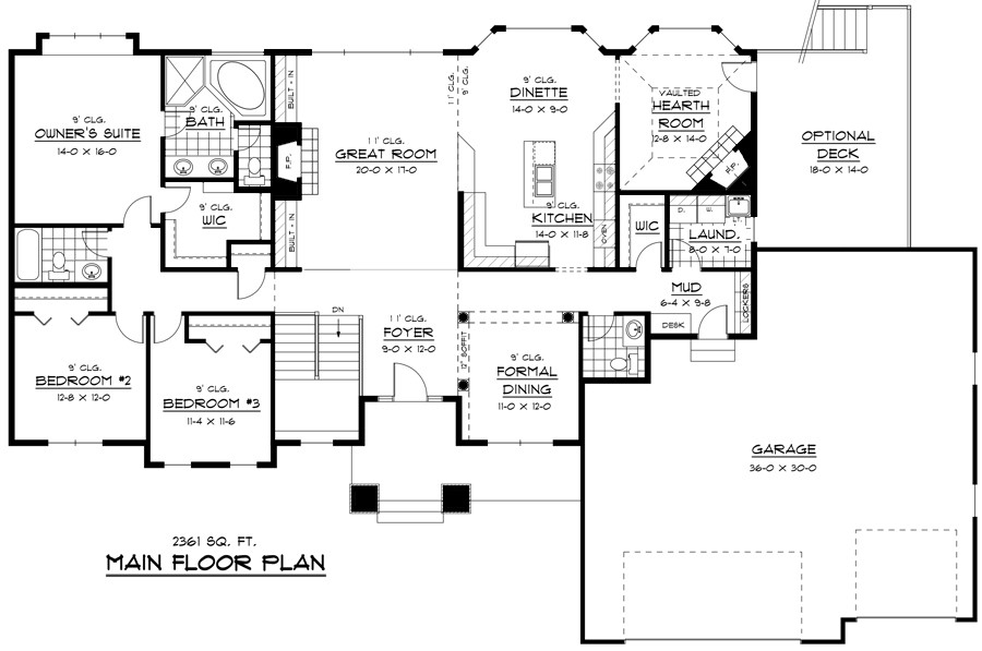 One Story Country House Plan 9683, House Plans With Keeping Room