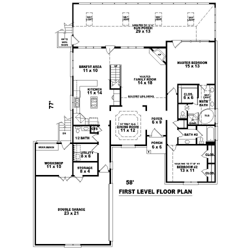 4 Bedrooms and 3.5 Baths - Plan 8491