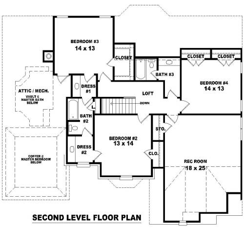 French Country House Plan with 4 Bedrooms and 3.5 Baths - Plan 8143