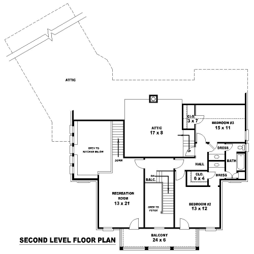 Colonial House Plan with 3 Bedrooms and 2.5 Baths - Plan 8152