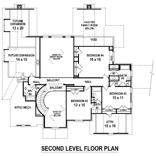 European House Plan with 4 Bedrooms and 4.5 Baths - Plan 8507