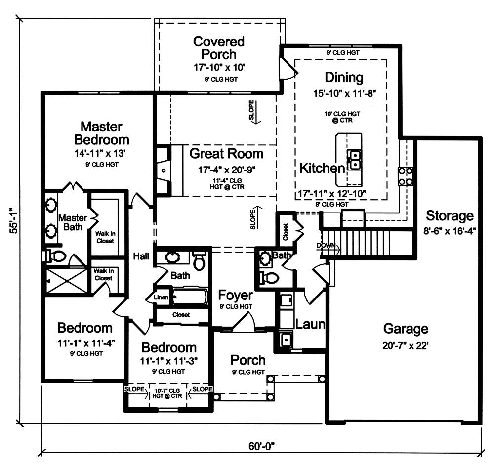 1st Floor Plan image of The Garden View House Plan