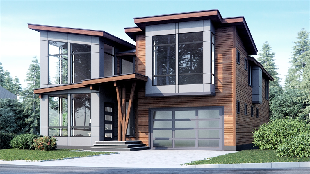 4 Bedroom Inverted Living Contemporary Style House Plan 1457 Plan 1457